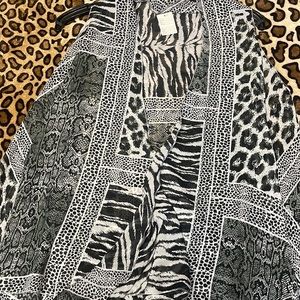 Southern Charm Animal Print Sleeveless Open Front Vest Kimono